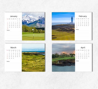 Golf Desk Calendar 2027-2028