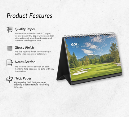 Golf Desk Calendar 2027-2028