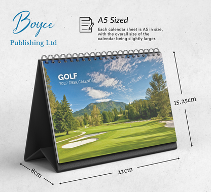 Golf Desk Calendar 2027-2028