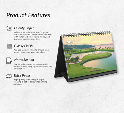 Golf Desk Calendar 2026-2027