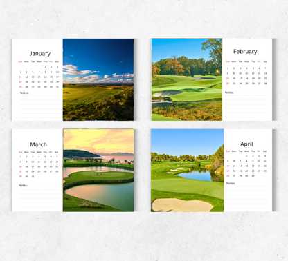 Golf Desk Calendar 2026-2027