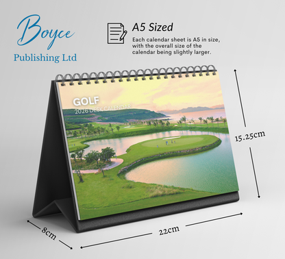 Golf Desk Calendar 2026-2027