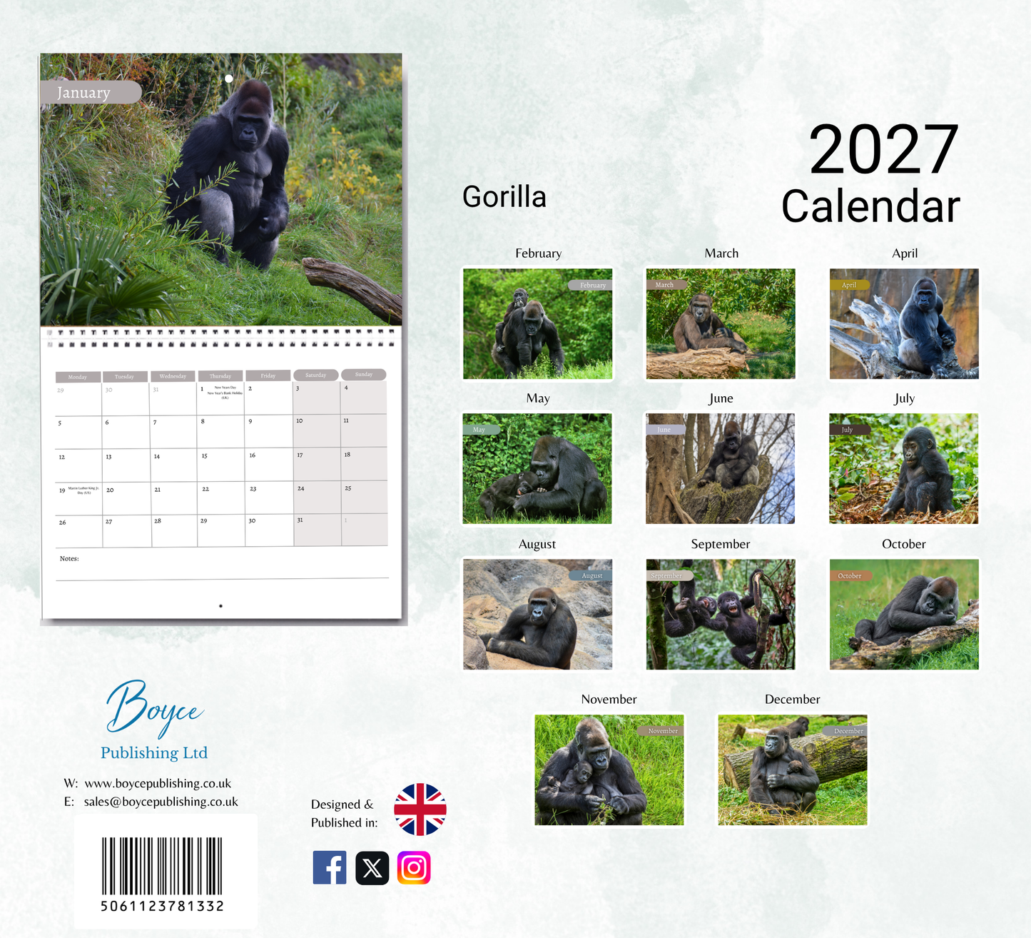 Gorilla Calendar 2027