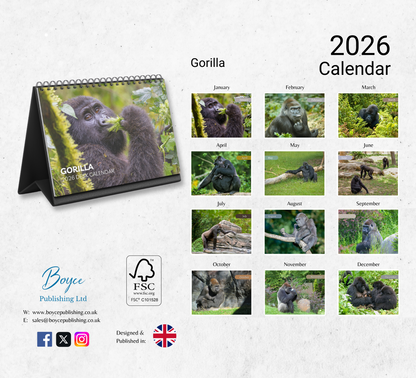 Gorilla Desk Calendar 2026-2027