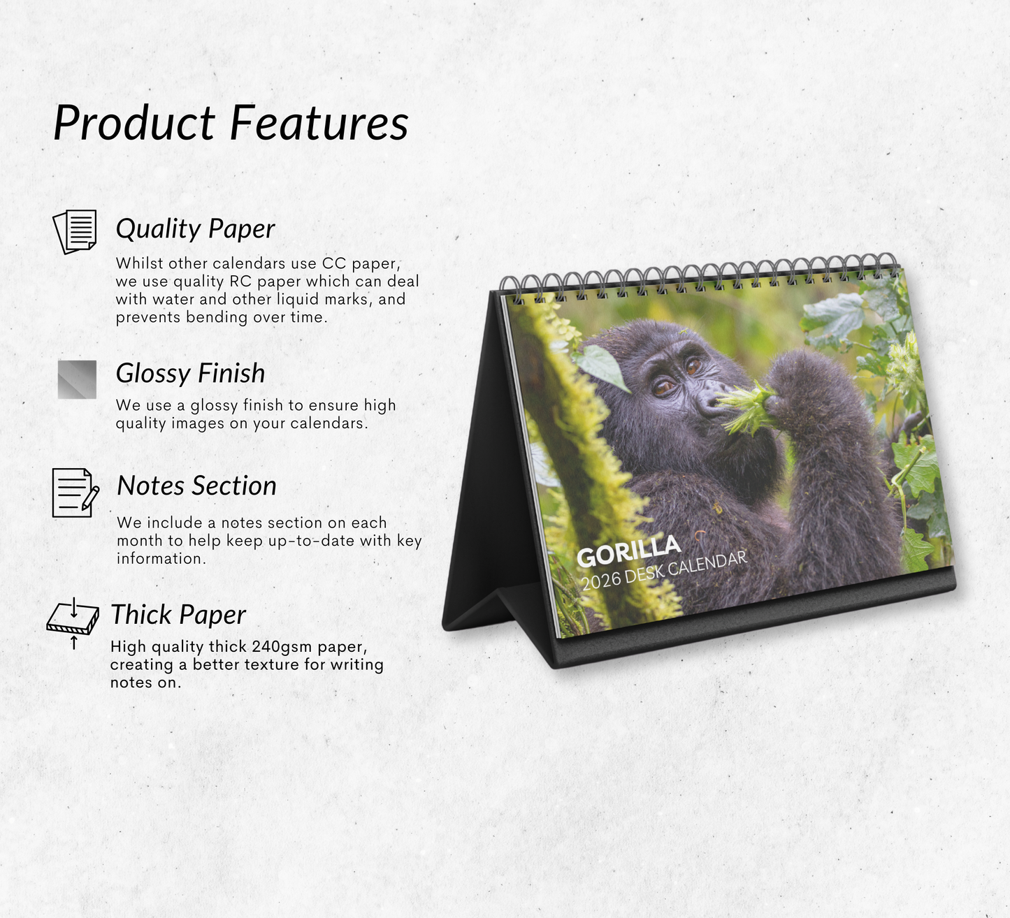 Gorilla Desk Calendar 2026-2027