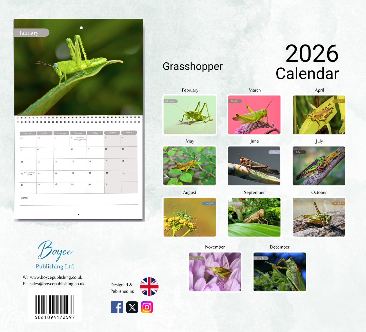 Grasshopper Calendar 2026