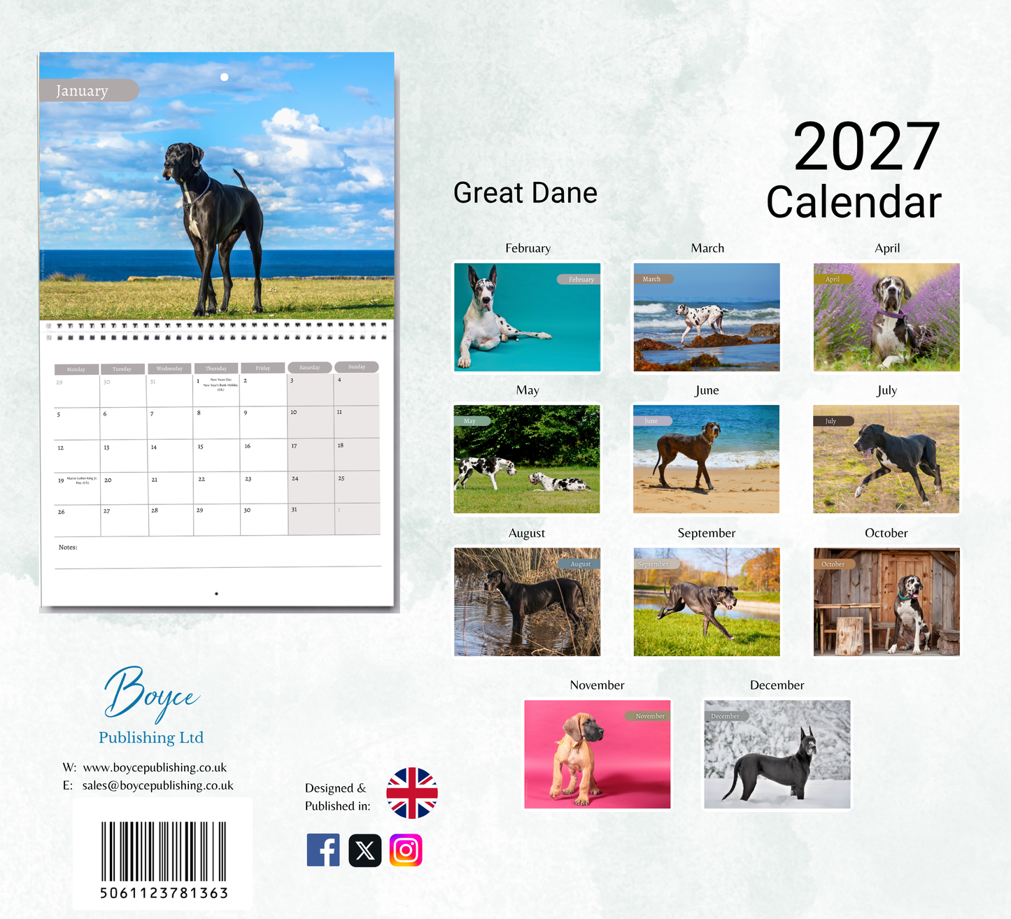 Great Dane Calendar 2027