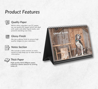 Great Dane Desk Calendar 2027-2028