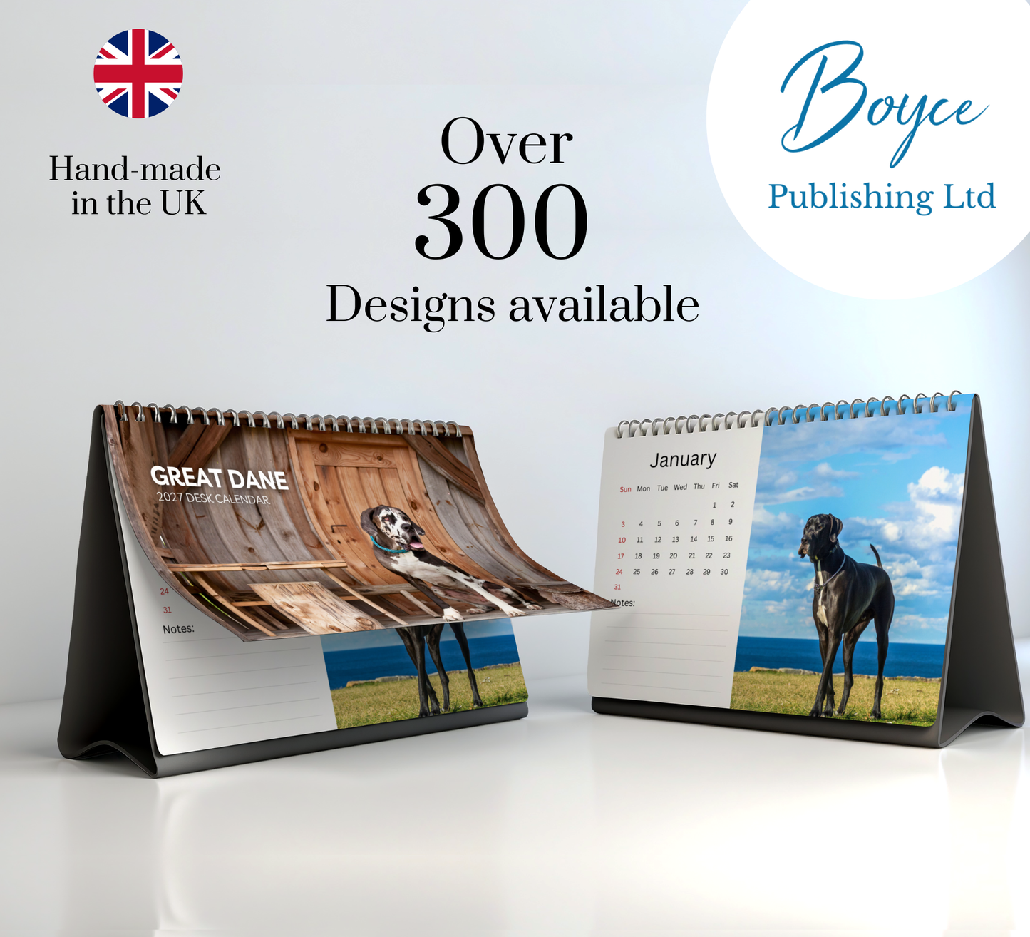 Great Dane Desk Calendar 2027-2028