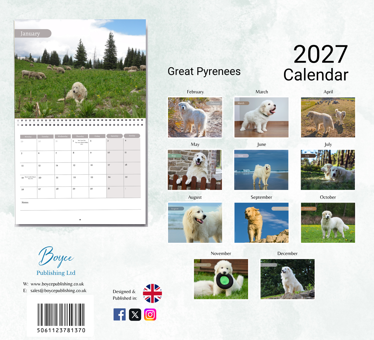Great Pyrenees Calendar 2027