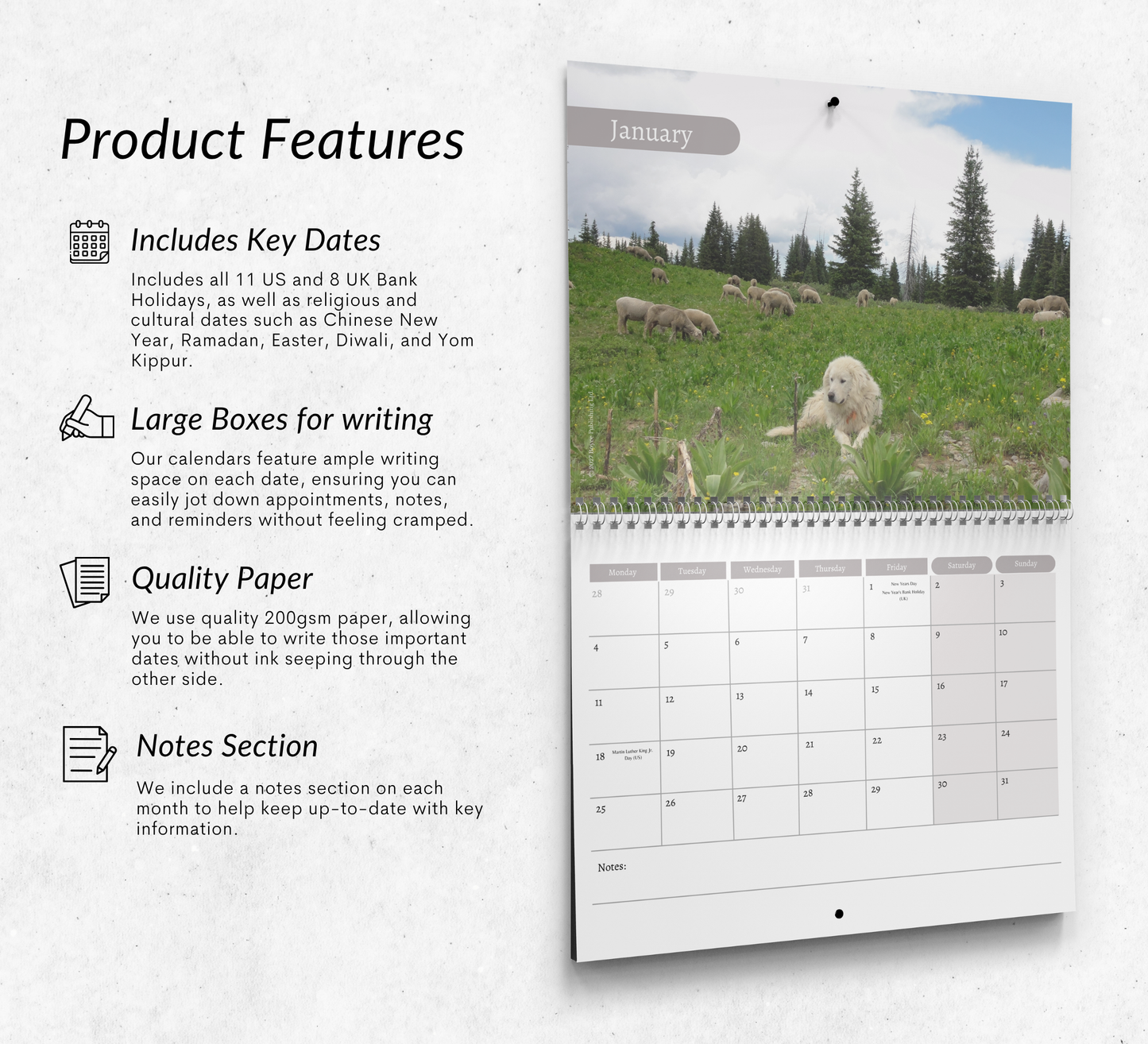 Great Pyrenees Calendar 2027