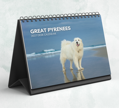 Great Pyrenees Desk Calendar 2027-2028