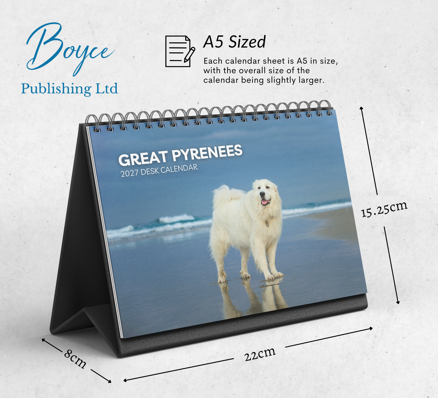 Great Pyrenees Desk Calendar 2027-2028