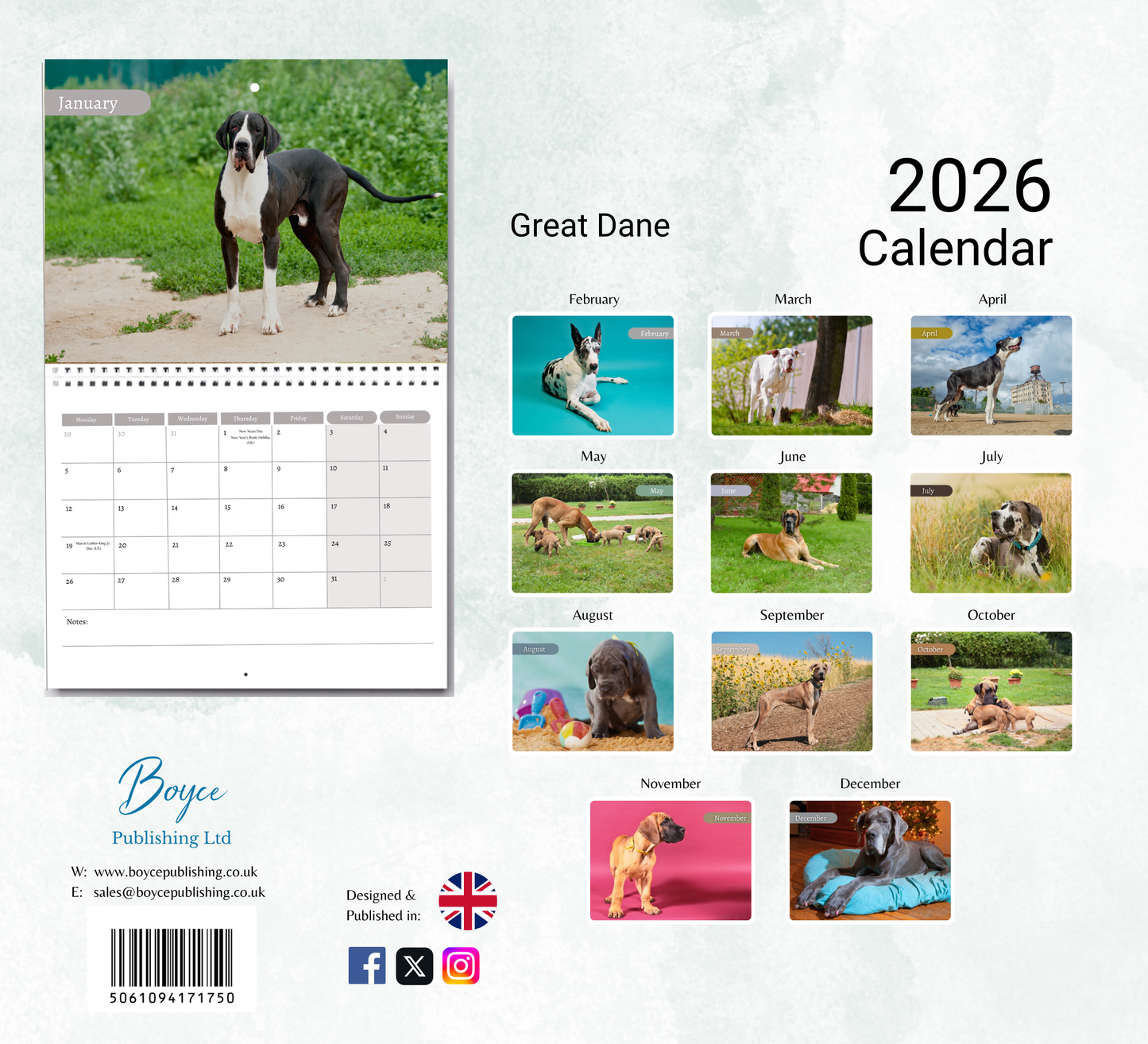 Great Dane Calendar 2026