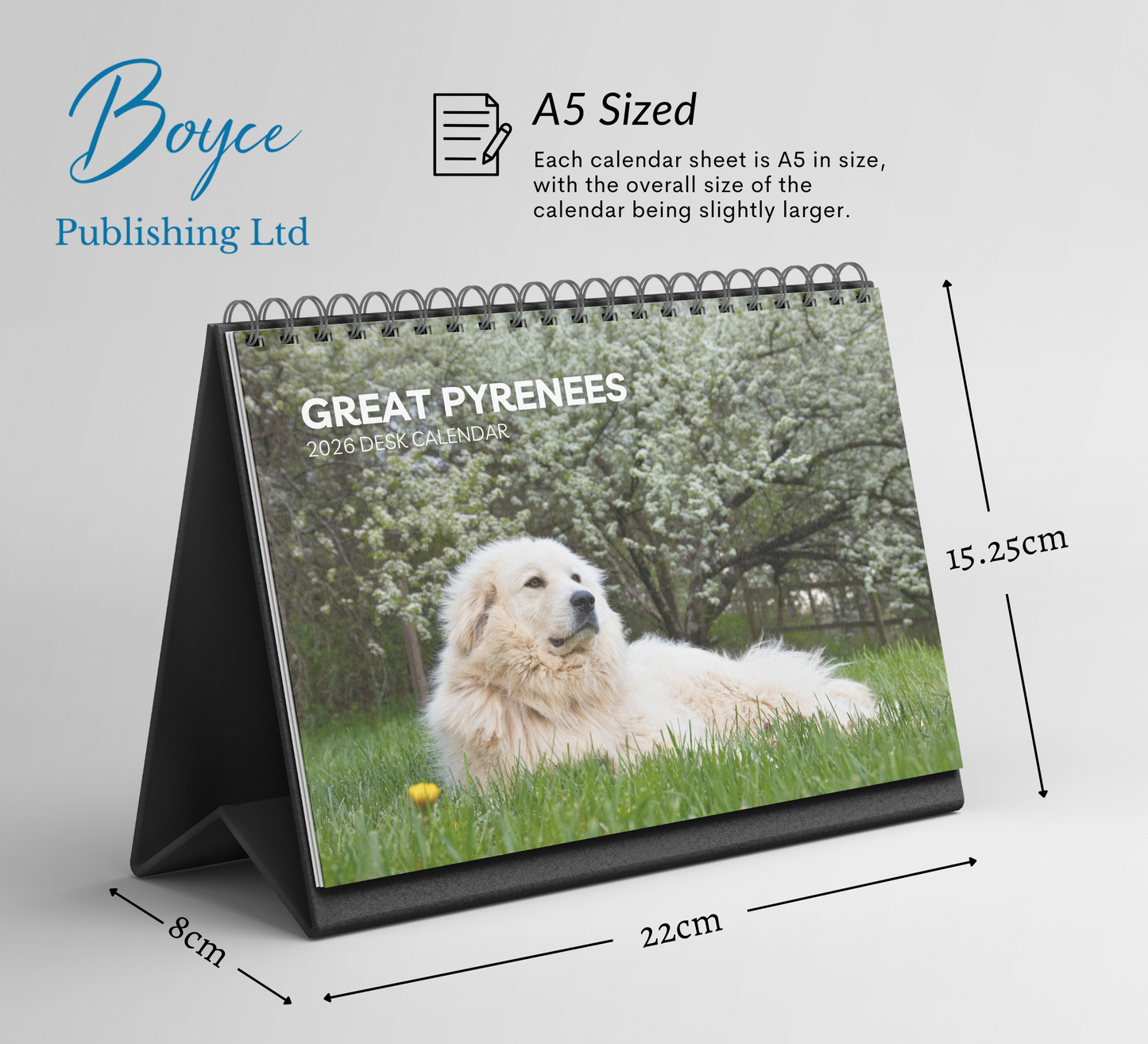 Great Pyrenees Desk Calendar 2026-2027