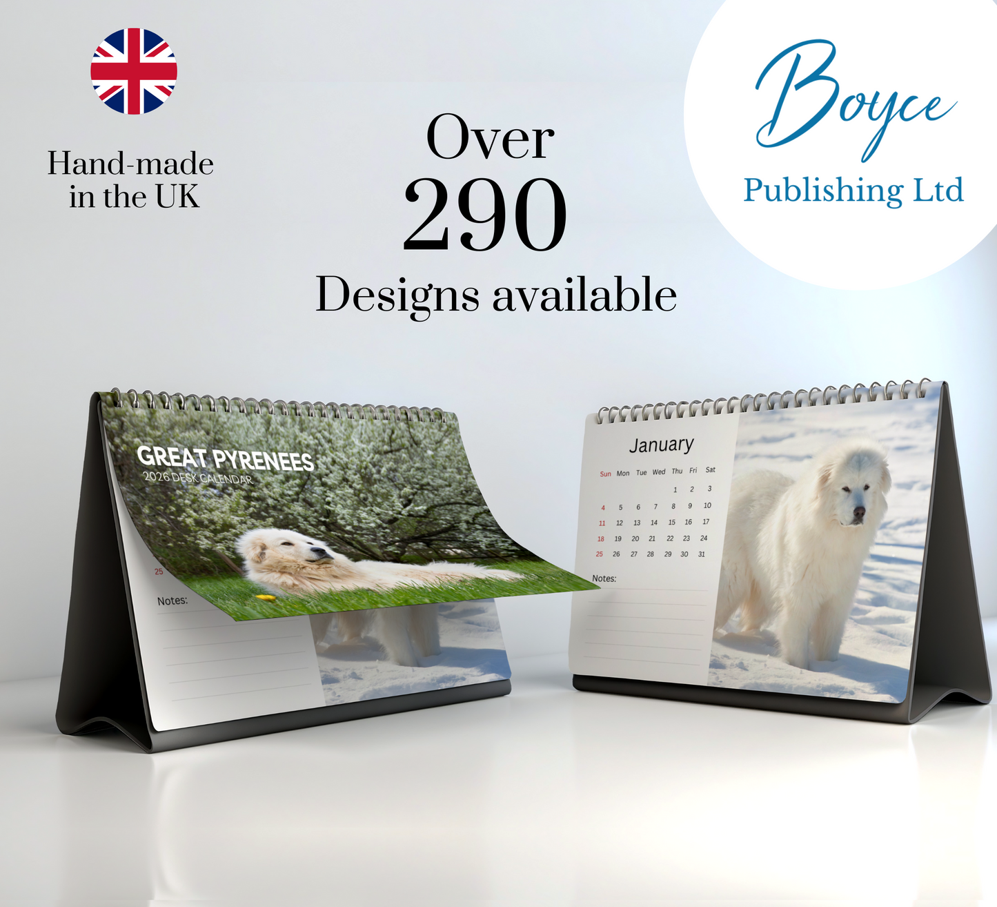 Great Pyrenees Desk Calendar 2026-2027