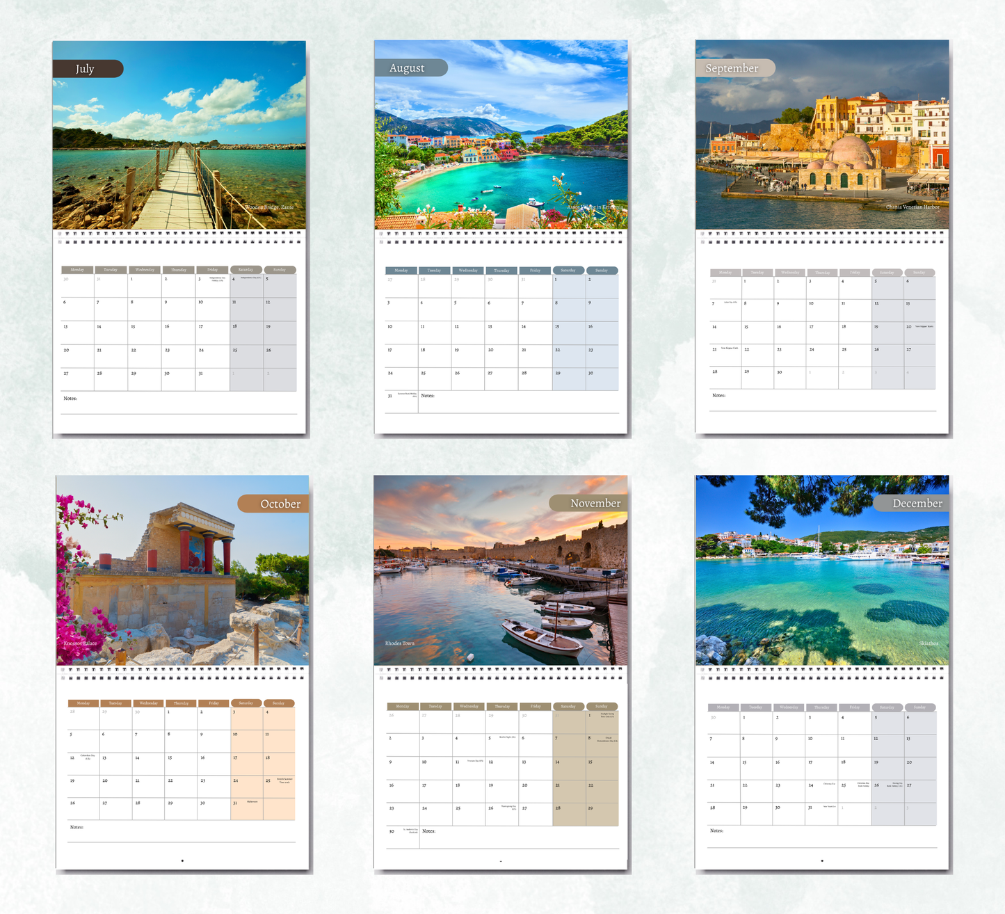 Greek Islands Calendar 2027