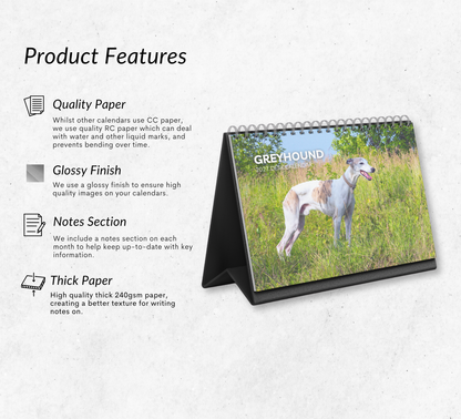 Greyhound Desk Calendar 2027-2028