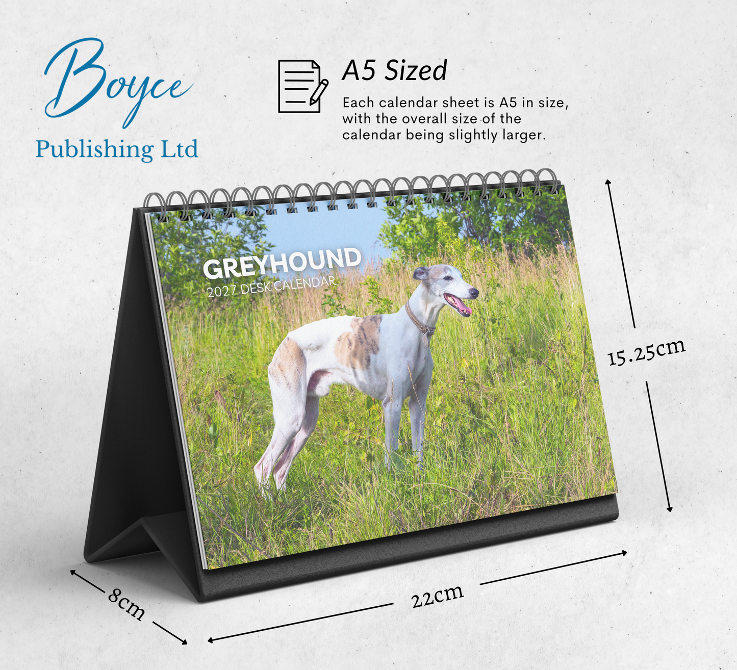 Greyhound Desk Calendar 2027-2028