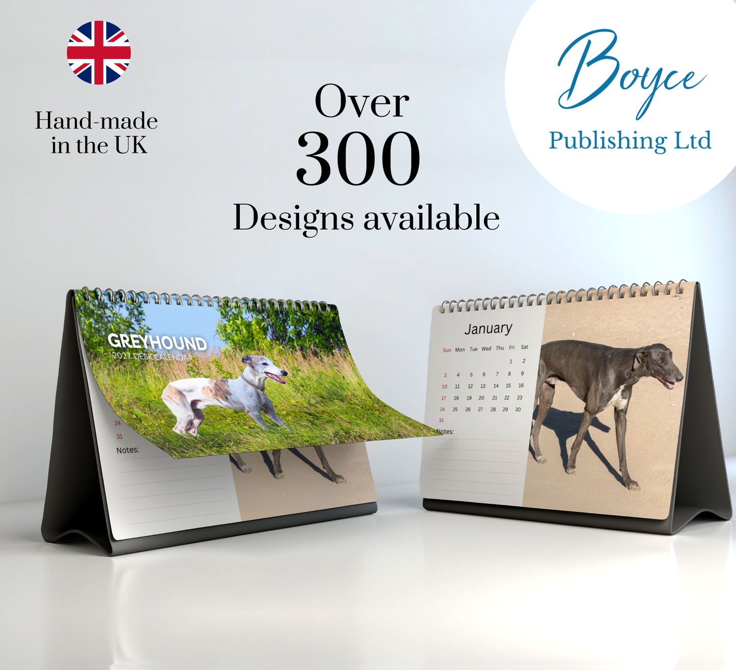 Greyhound Desk Calendar 2027-2028