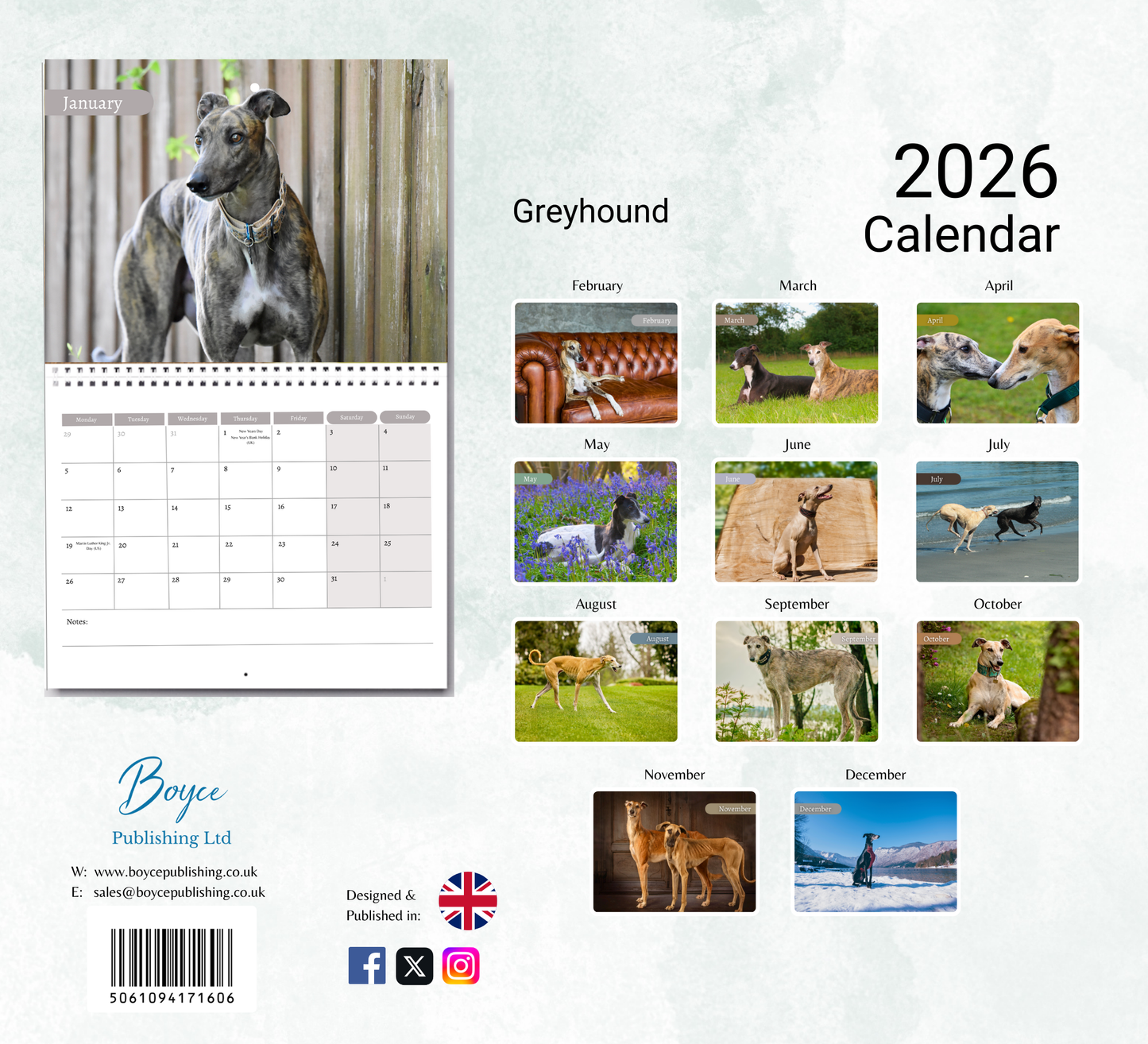 Greyhound Calendar 2026