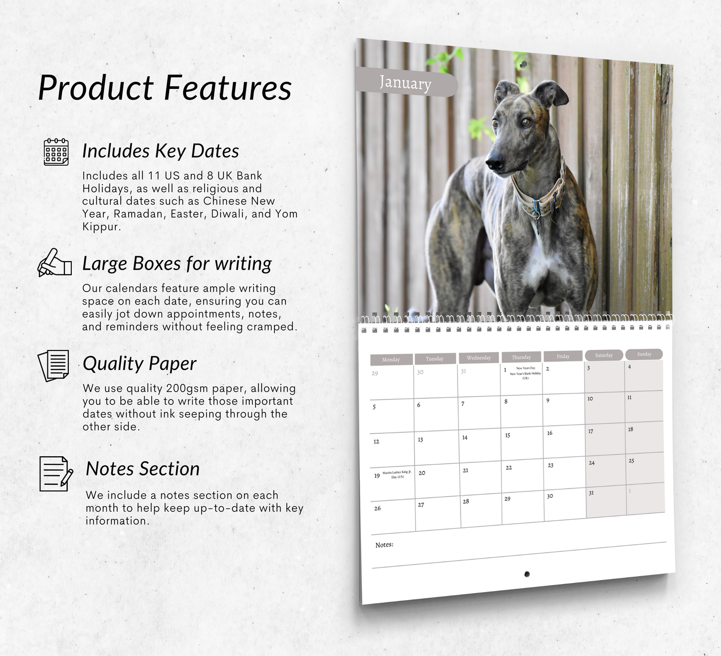 Greyhound Calendar 2026