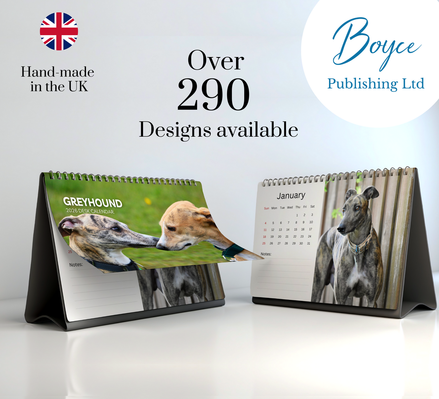Greyhound Desk Calendar 2026-2027