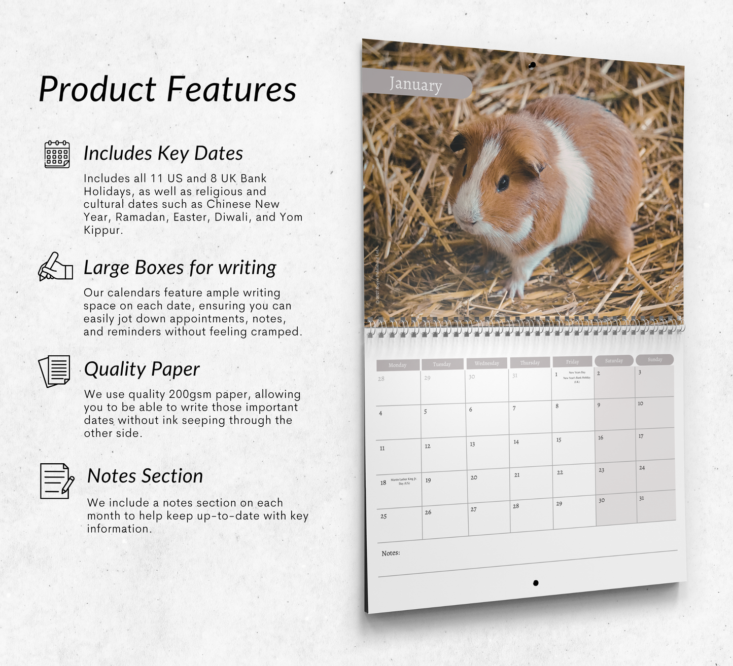 Guinea Pig Calendar 2027