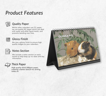 Guinea Pig Desk Calendar 2027-2028