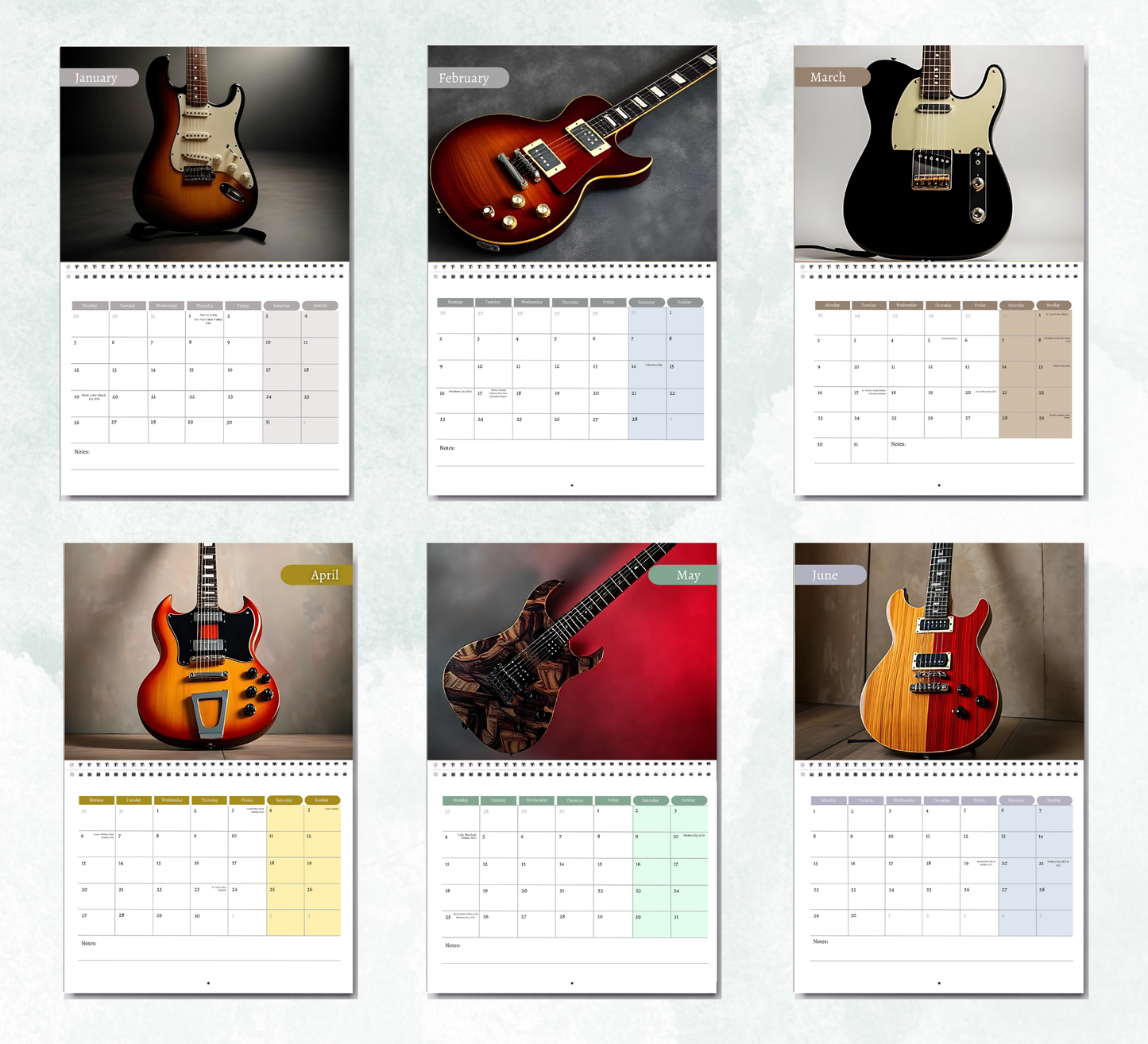 Guitar Calendar 2026