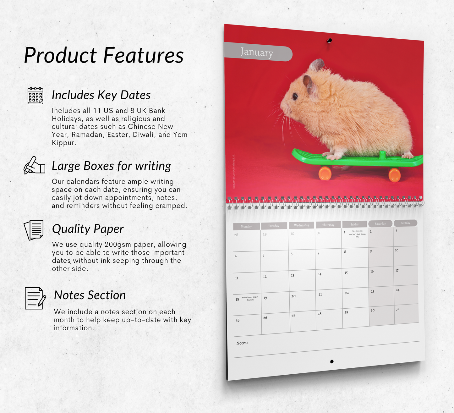 Hamster Calendar 2027