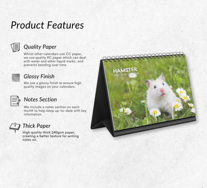 Hamster Desk Calendar 2027-2028