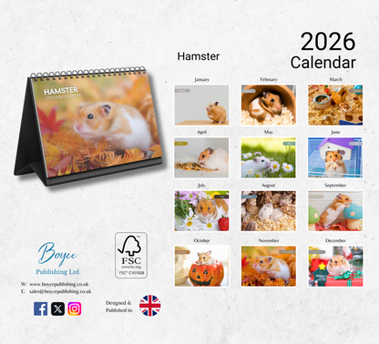 Hamster Desk Calendar 2026-2027