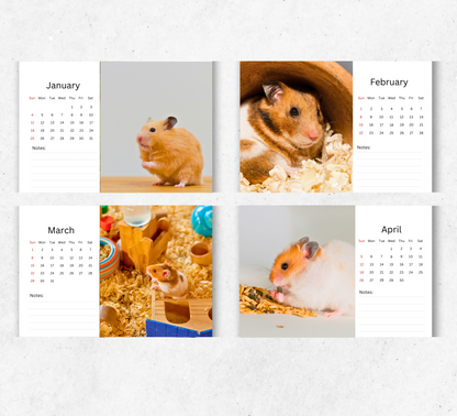 Hamster Desk Calendar 2026-2027