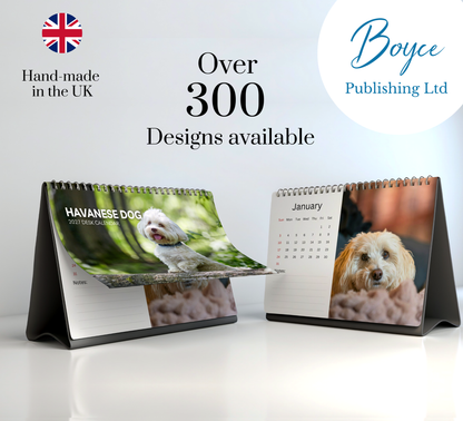 Havanese Dog Desk Calendar 2027-2028