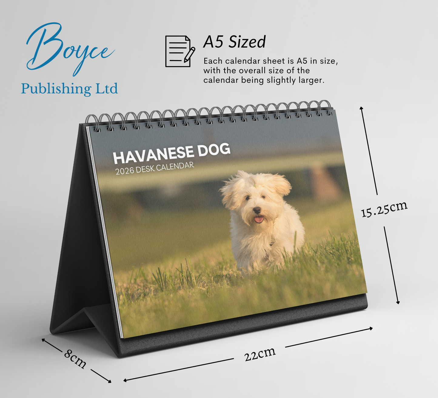Havanese Dog Desk Calendar 2026-2027