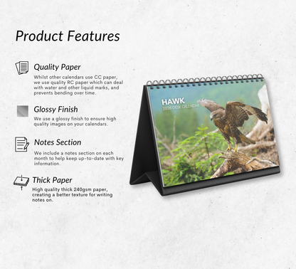 Hawk Desk Calendar 2026-2027