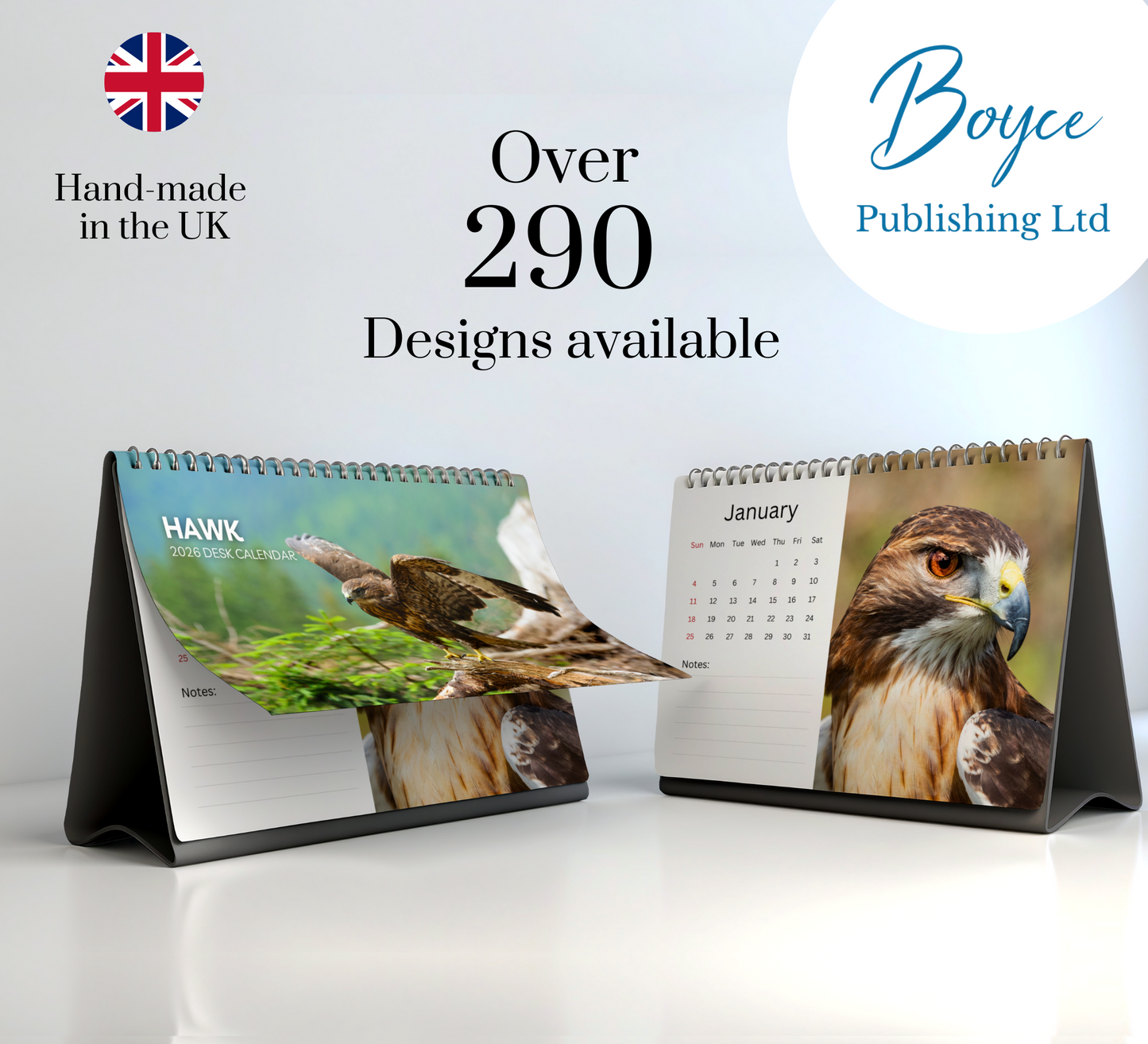 Hawk Desk Calendar 2026-2027
