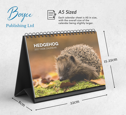 Hedgehog Desk Calendar 2027-2028