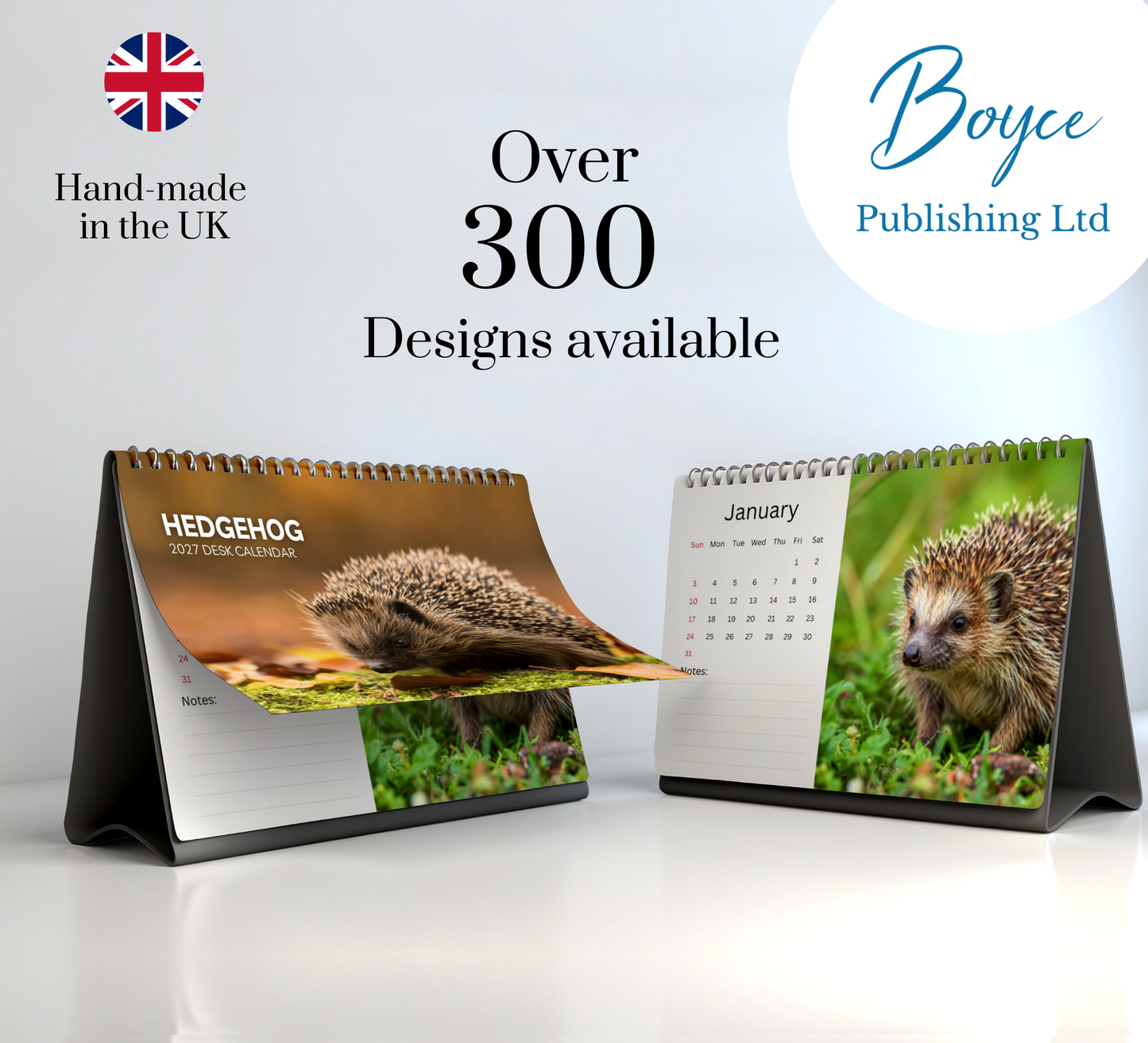 Hedgehog Desk Calendar 2027-2028