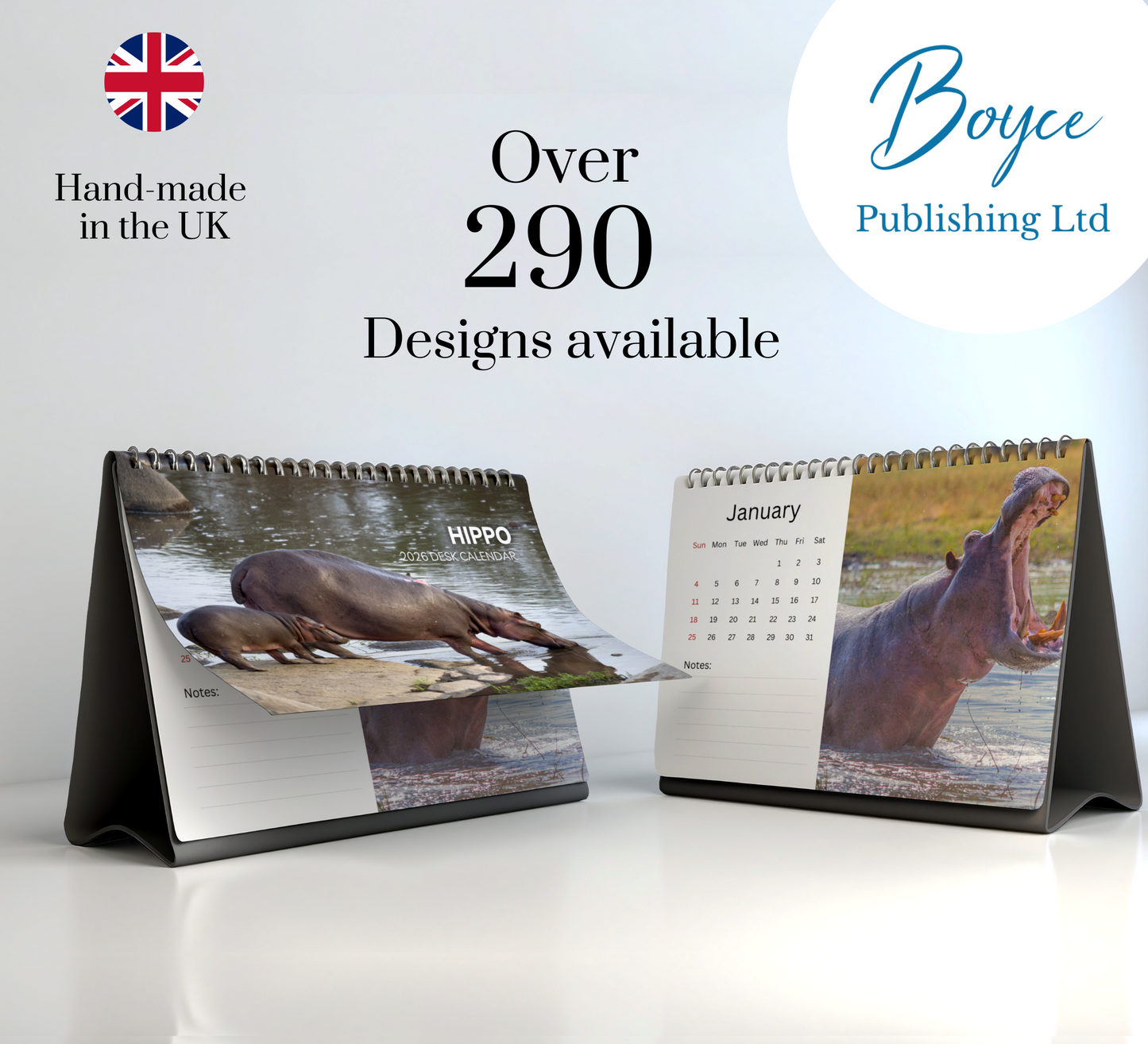Hippo Desk Calendar 2026-2027