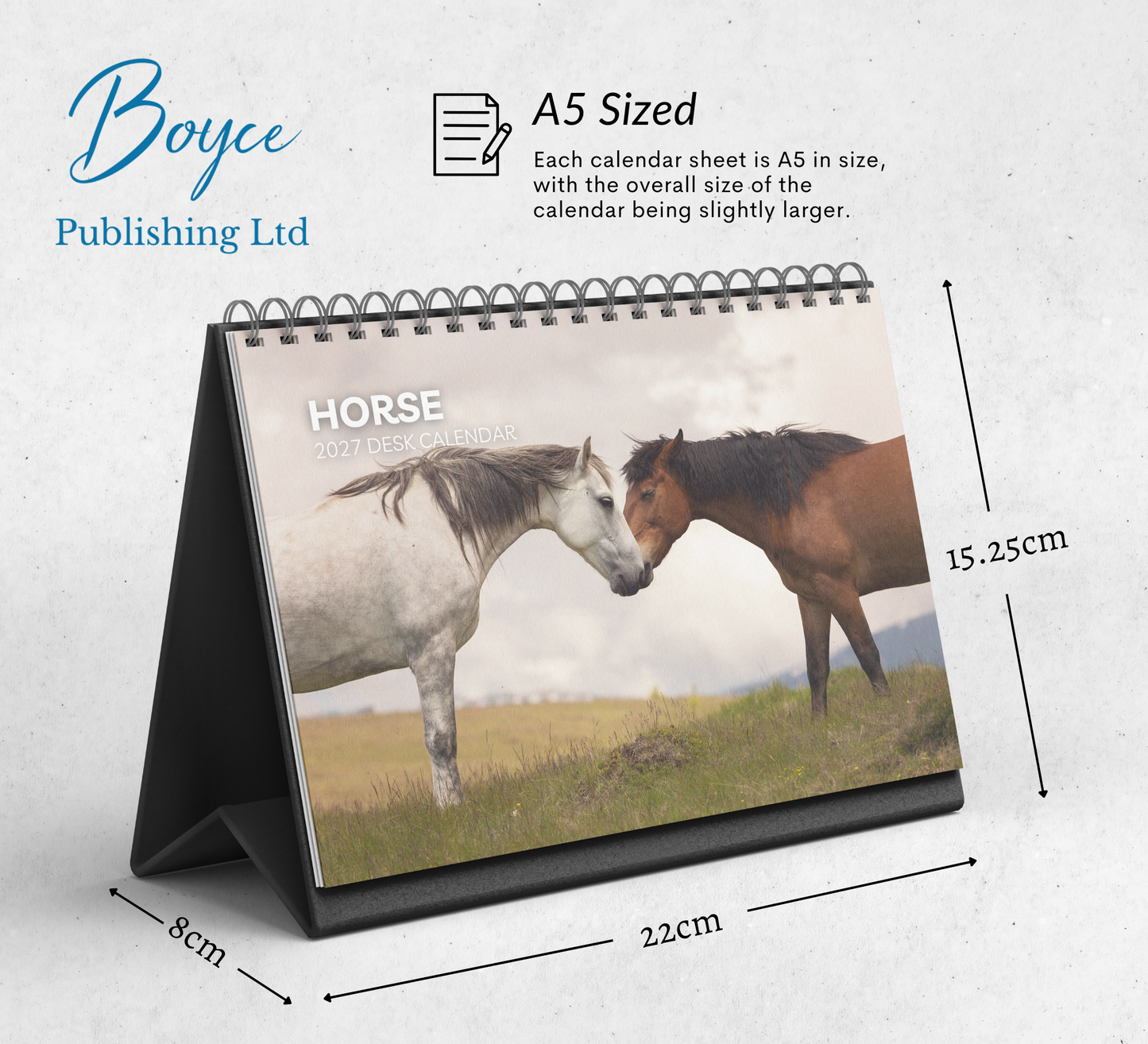 Horse Desk Calendar 2027-2028
