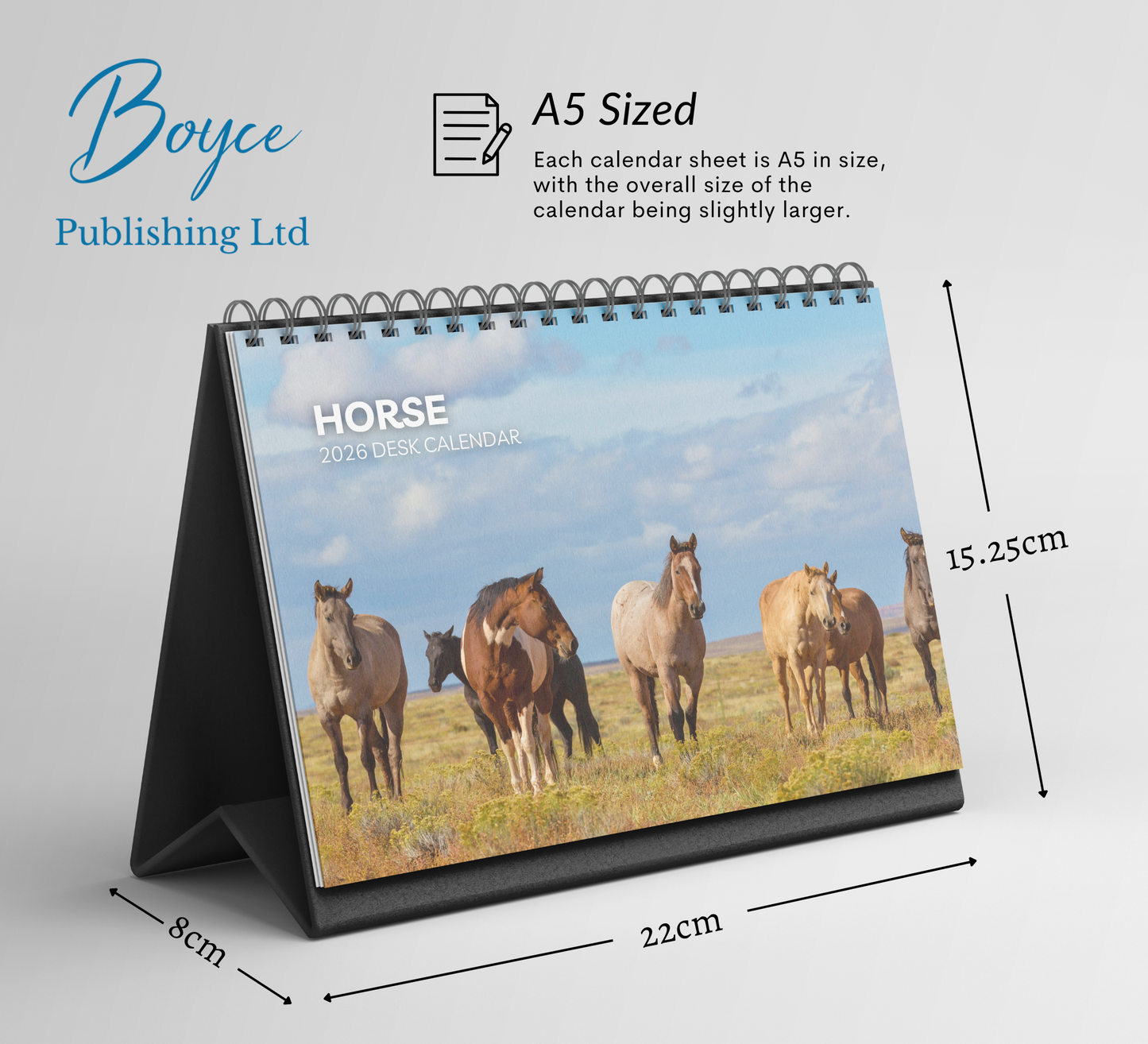 Horse Desk Calendar 2026-2027