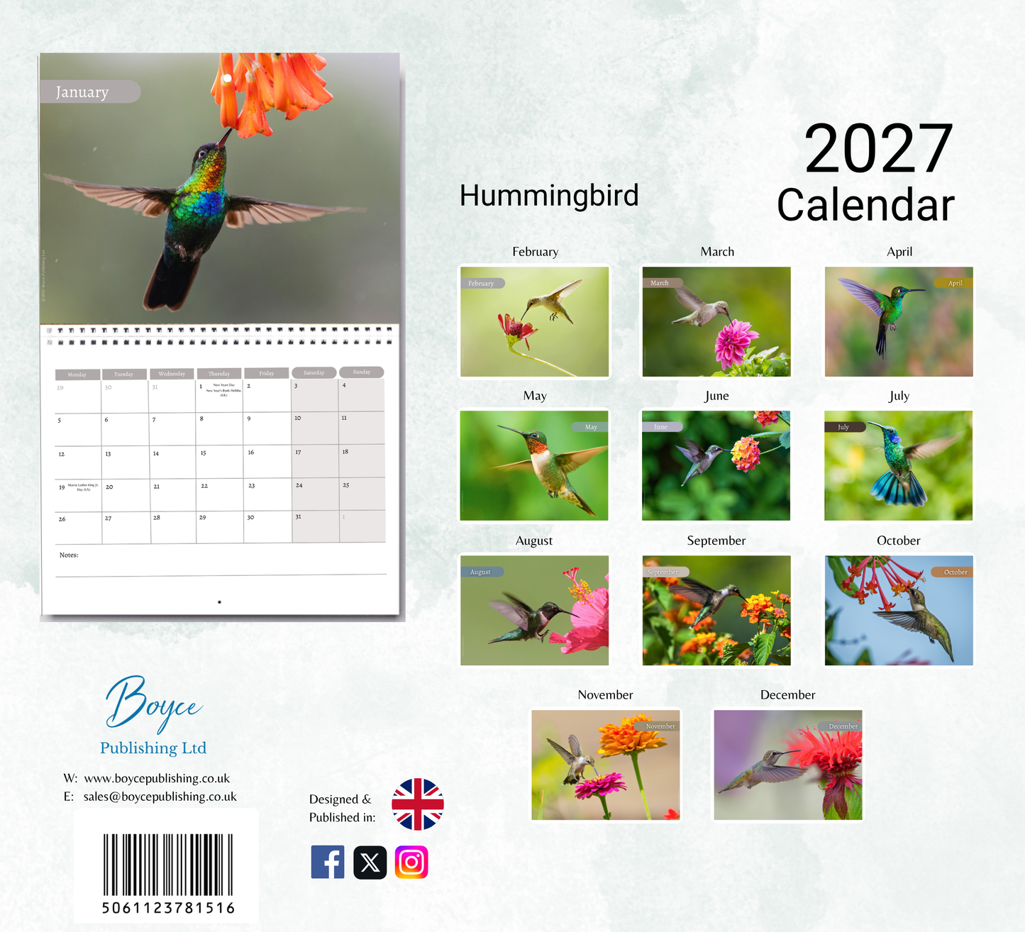 Hummingbird Calendar 2027
