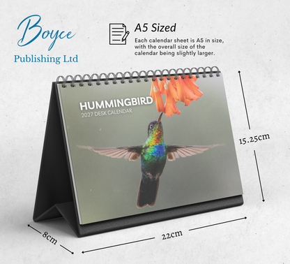 Hummingbird Desk Calendar 2027-2028