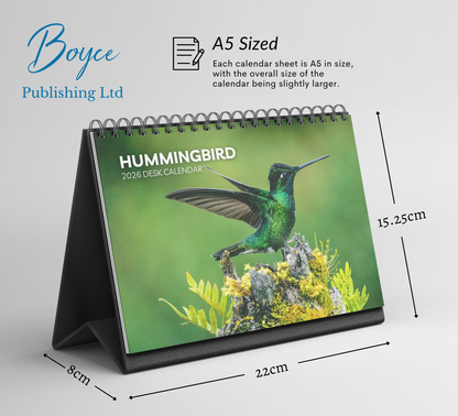 Hummingbird Desk Calendar 2026-2027