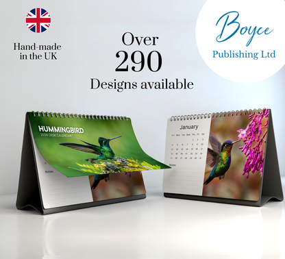Hummingbird Desk Calendar 2026-2027