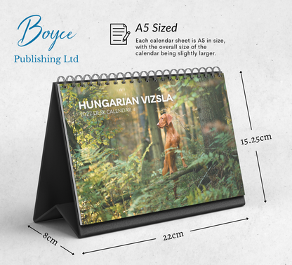 Hungarian Vizsla Desk Calendar 2027-2028