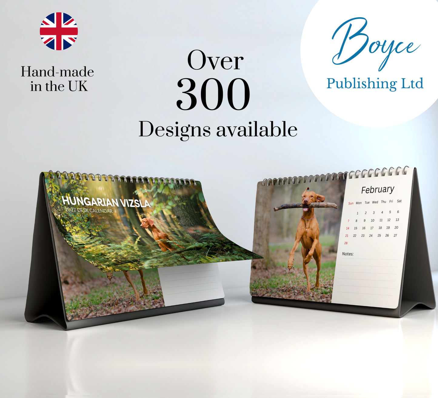 Hungarian Vizsla Desk Calendar 2027-2028