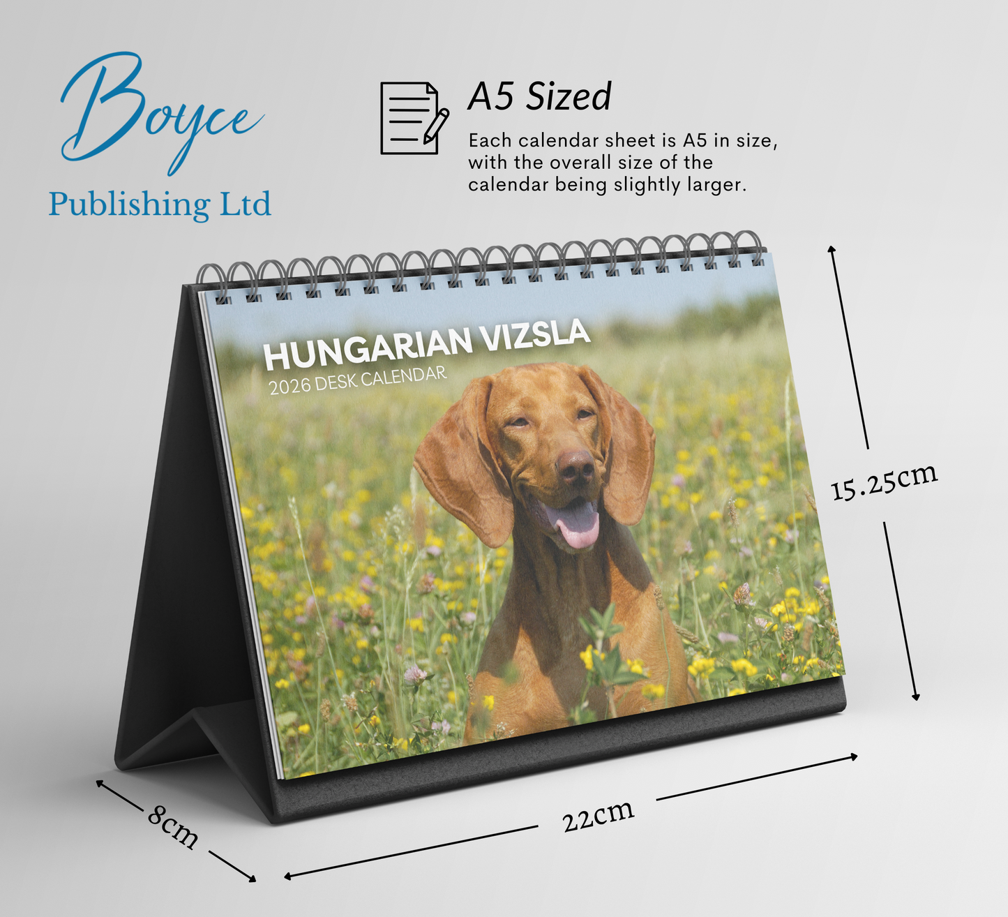 Hungarian Vizsla Desk Calendar 2026-2027